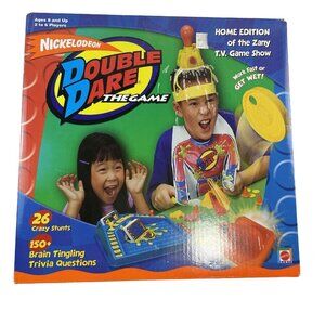 Nickelodeon Double Dare Game 2001 By Mattel 26 Stunts Trivia Home Edition u